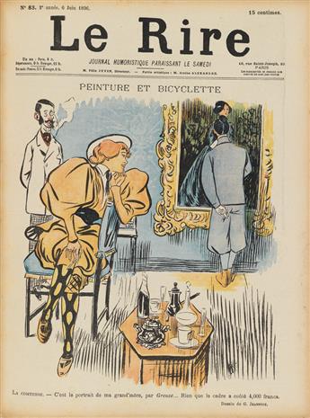 VARIOUS ARTISTS. LE RIRE & LE SOURIRE. Six bound volumes. 1896-1903. Each approximately 12x10 inches, 31x26 cm.